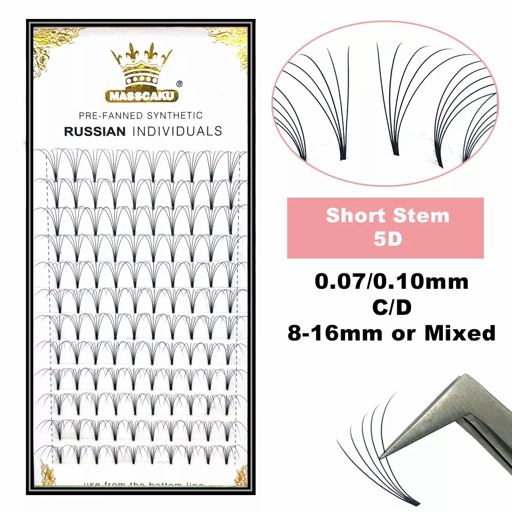 Eyelash Extension Russian - MASSCAKU Premade 러시아어 볼륨 짧은 줄기