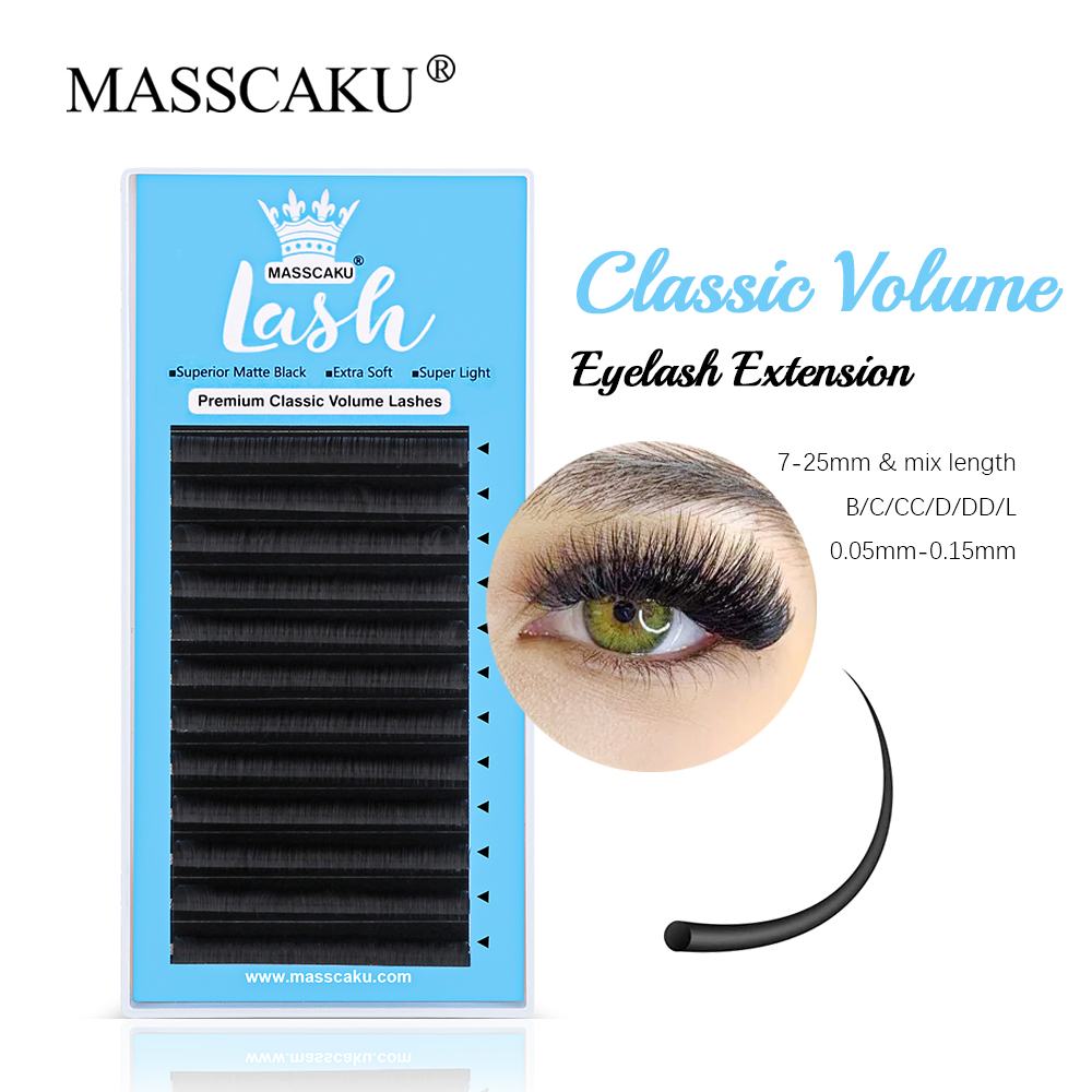 Eyelash Extension Russian - MASSAKU 클래식 정사이즈 속눈썹 익스텐션, 개별
