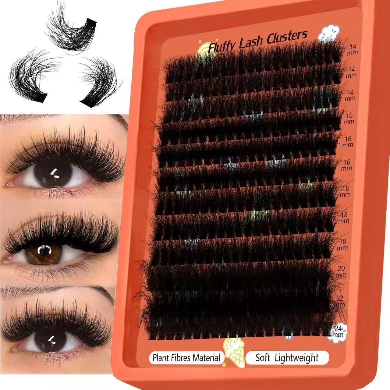 Eyelash Extension Home Service - 80D-100D 플러피 클러스터 속눈썹 8D D컬