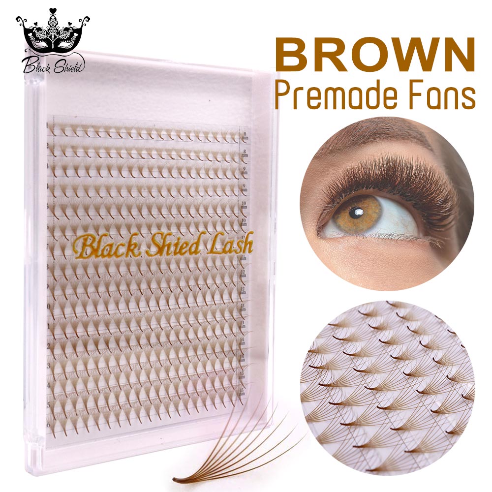 Eyelash Extension Russian - 320개 컬러 포인티드 베이스 브라운 프리메이드