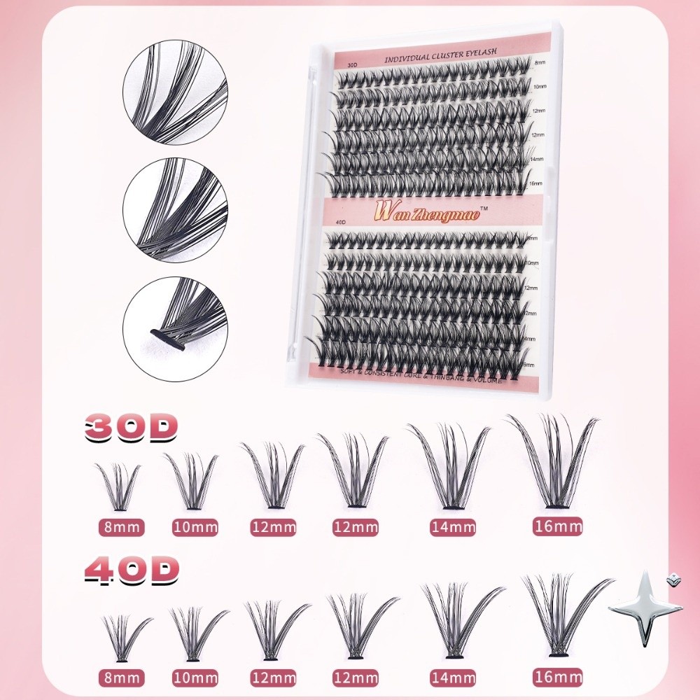 Eyelash Extension Wispy - 8-16mm 길이의 인조 속눈썹 본드 및