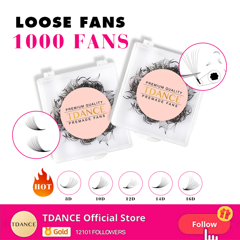 Eyelash Extension Medium - TDANCE 1000 팬 루스 팬 속눈썹