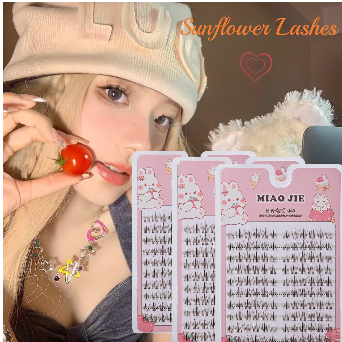 MIAOJIE 갈색 해바라기 가짜 속눈썹 검은 자연 만 - Eyelash Extension In Chinese 리뷰 및 가격