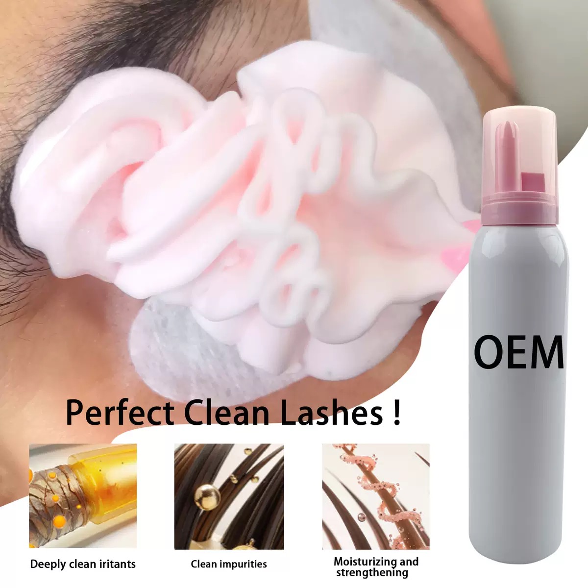 맞춤형 휘핑 래쉬 샴푸 핑크 폼 크림 속눈썹 클렌저 컨 - Eyelash Extension Logo 리뷰 및 가격