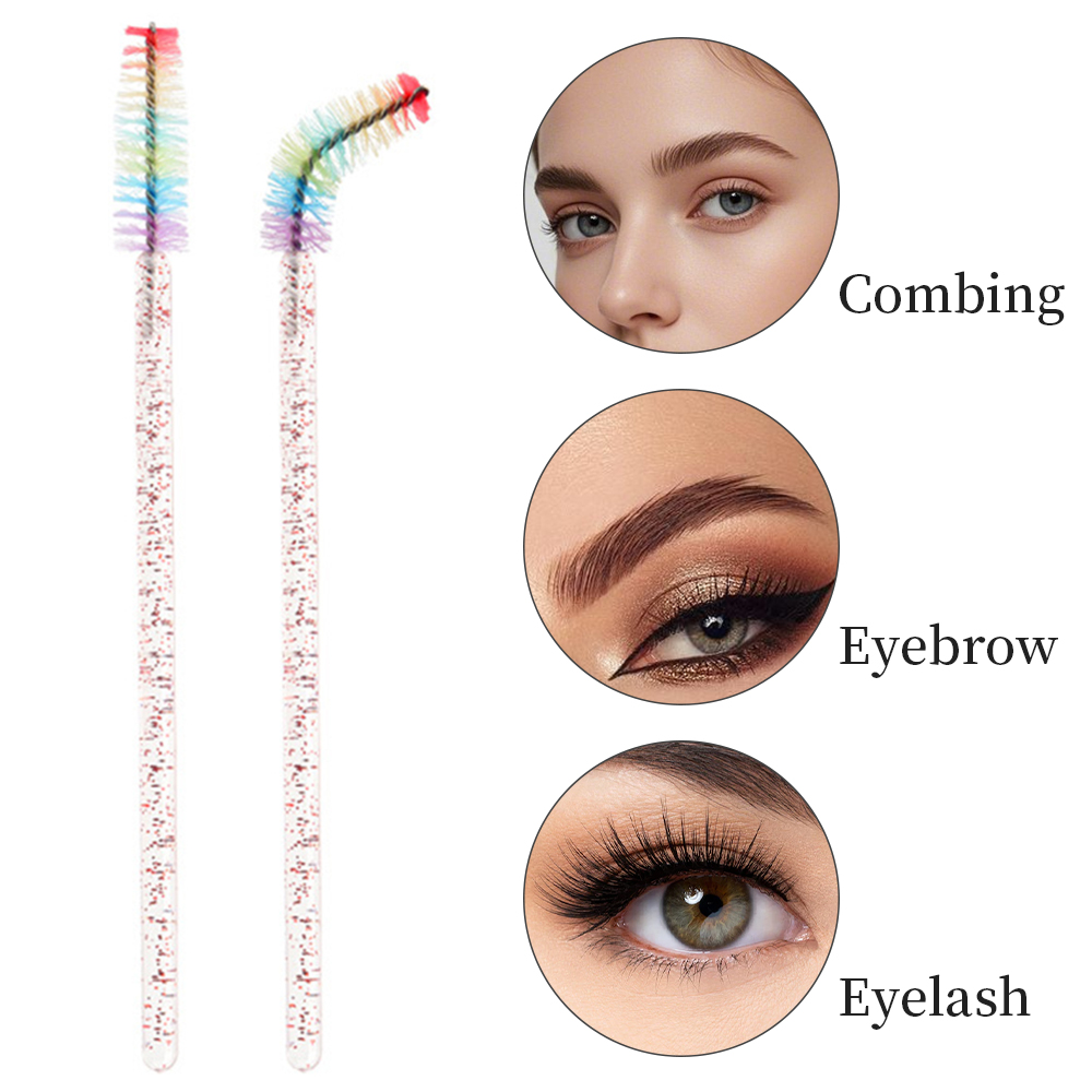 50PCS 레인보우 크리스탈 속눈썹 메이크업 브러쉬 일 - Eyelash Extension Last 리뷰 및 가격