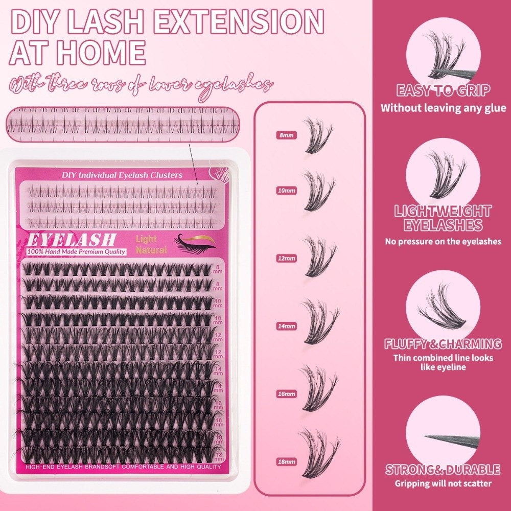 8-18mm 길이의 자연스러운 속눈썹, 가벼운 스타일  - Eyelash Extension Wispy 리뷰 및 가격