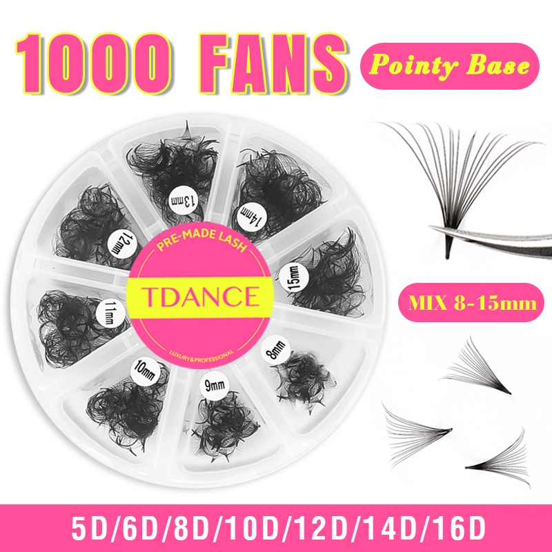 TDANCE 1000 팬 루즈 팬 혼합 길이 뾰족한 베 - Eyelash Extension Medium 리뷰 및 가격
