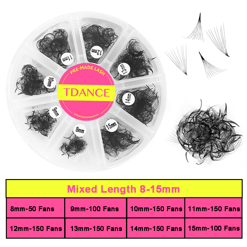 TDANCE 1000 팬 루즈 팬 혼합 길이 뾰족한 베 - Eyelash Extension Medium 리뷰 및 가격