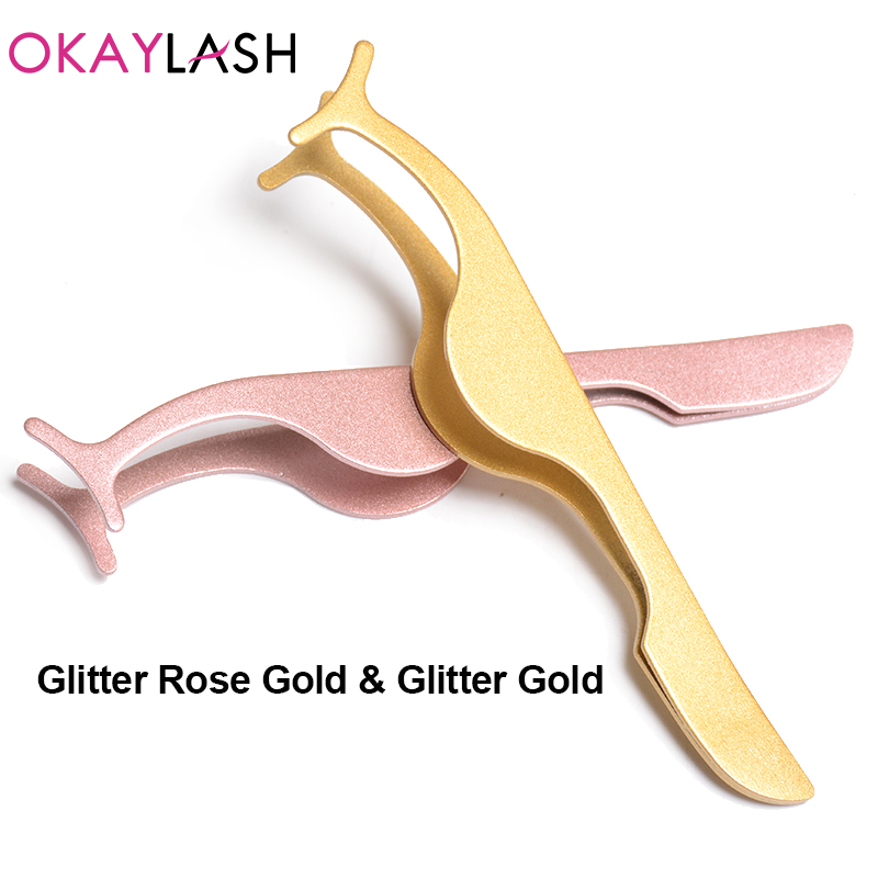 OKAYLASH 스테인레스 골드 가짜 속눈썹 족집게 로 - Eyelash Extension Logo 리뷰 및 가격